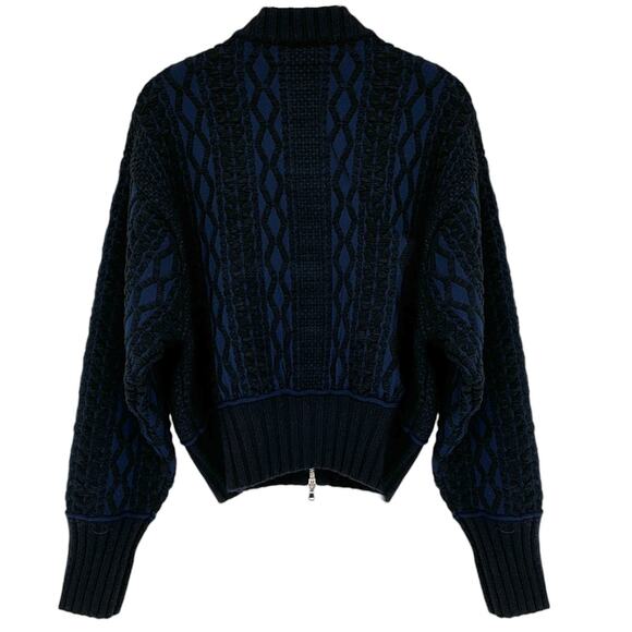 3.1 PHILLIP LIM Woven Mock Cable Bomber M - Picture 2 of 10